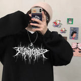 Y2k Death note winter Black punk Men Vintage Harajuku casual fashion Gothic print Casual loose Plush thickening hoodie sweats