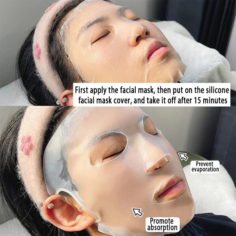 3D Silicone Mask Face Women Skin Care Tool Hanging Ear Face Mask Gel Sheet Reusable Lifting Anti Wrinkle Firming Ear Fixed Tools