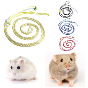 Adjustable Pet Leash Harness Rope Gerbil Cotton Rope Harness Lead Collar for Rat Mouse Hamster Animal Cage Leash