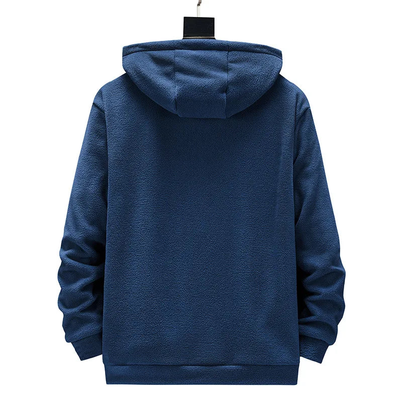 Plus Size L-8XL Men's Fleece Sweater Outdoor 2023 Autumn Polar Fleece Cardigan hooded Outside Zip Hoodies Sweatshirts Coat