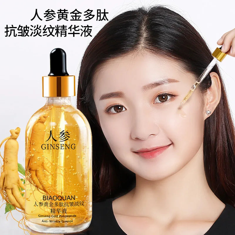 100ml Gold Ginseng Face Essence Polypeptide Anti-wrinkle Lightning Moisturizing Niacinamide Facial Serum for Skin Care Products