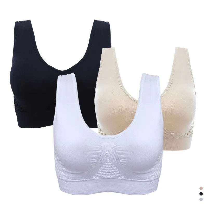 Breathable Women Bra Tops Hollow Out Sports Bras Gym Running Fitness Yoga Bra Sportswear Padded Push Up Sports Tops