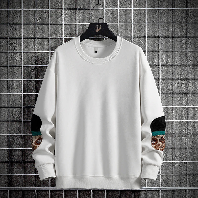 2023 Autumn New Men's Sweatshirt Round Neck Loose Casual Long Sleeve Top Large Size Hip Hop Male Sweatshirts