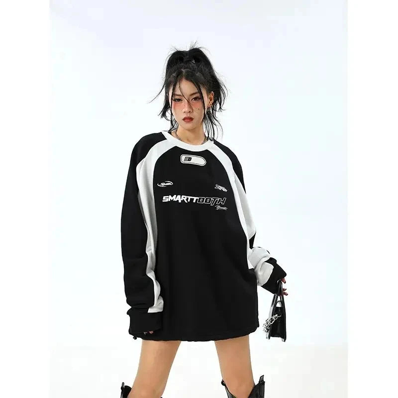 Fashion Vintage Y2k Sweatshirt Hoodies Streetwear Matching Shirt Oversized Aesthetic Korean Style Pullover Hippie Designer Top