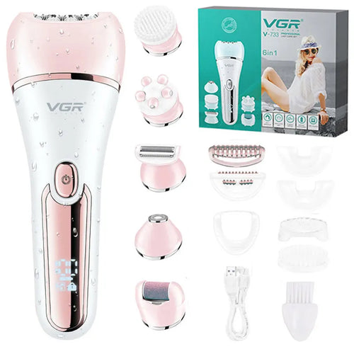 Original VGR  Electric Women Epilator Female Shaver Leg Body Hair Removal Lip Chin Depilatory Lady Bikini Trimmer Facial Hair Re