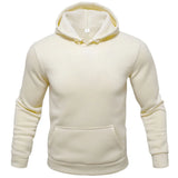 Pure -colored men's hoodie velvet warm men's sportswear fashion street casual men's loose breathable bouquets and hoodie