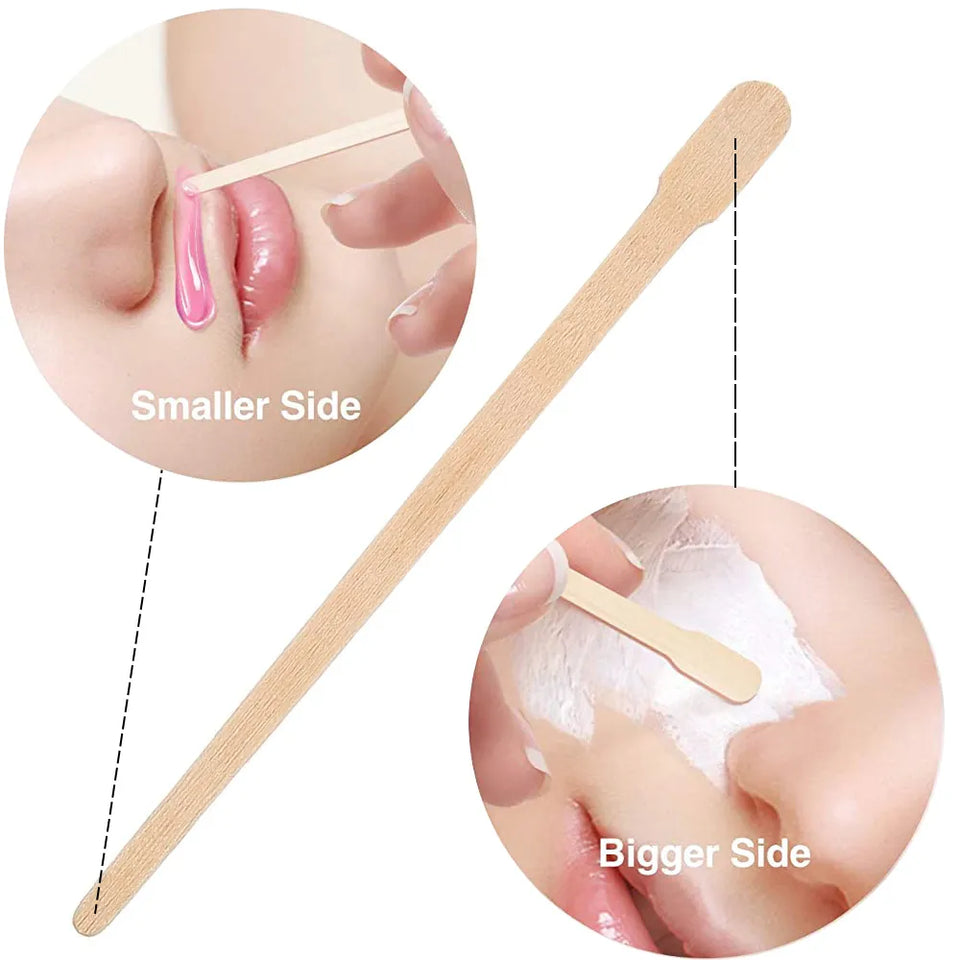 100PCS Woman Wooden Hair Removal Stick Disposable Depilation Spatula Wax Sticks Wood Face Eyebrows Waxing Spatula Beauty Tool