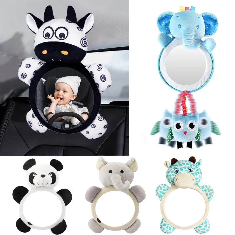 Black White View Back Seat Mirror Baby Car Seat Mirror Safety Seat Headrest Rearview Mirror Baby Facing Rear Ward Car Kids Monitor