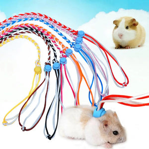 1.4/2m Hamster Traction Rope Small Pet Leash Harness Rope Gerbil Rope Harness Lead Collar Rat Mouse Hamster Pet Cage Leash