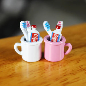 1/12 dollhouse miniature mini cup toothpaste toothbrush for ob11 blyth bjd pullip doll house furniture accessories toy