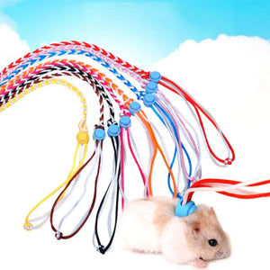 Adjustable Pet Leash Harness Rope Gerbil Cotton Rope Harness Lead Collar for Rat Mouse Hamster Animal Cage Leash