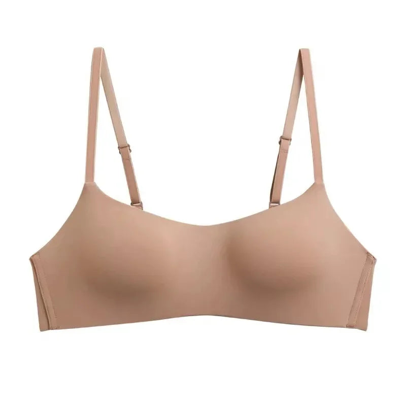 One Piece Sexy Women Bra Seamless Underwear with Thin Cups Gathered and No Steel Rings for Comfortable Breathable Tops Push Up Bra