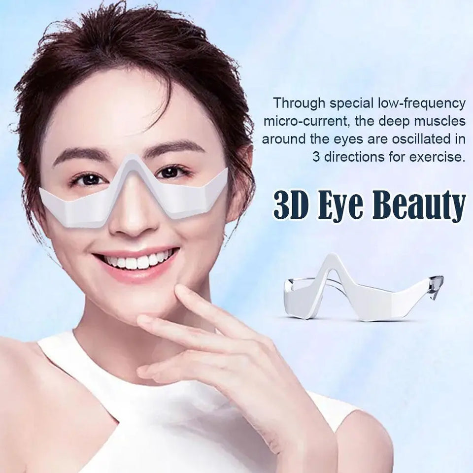 3D Eye Beauty Instrument EMS Micro-Current Pulse Eye Massager Device For Eye Bags, Dark Circles, Eye Fatigue, Wrinkles Removal