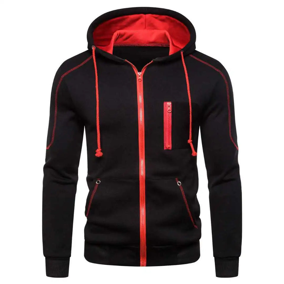 Men's Hoodie Black White Army Green Red Hooded Color Block Fleece Cool Casual Winter Clothing Apparel Hoodies Sweatshirts