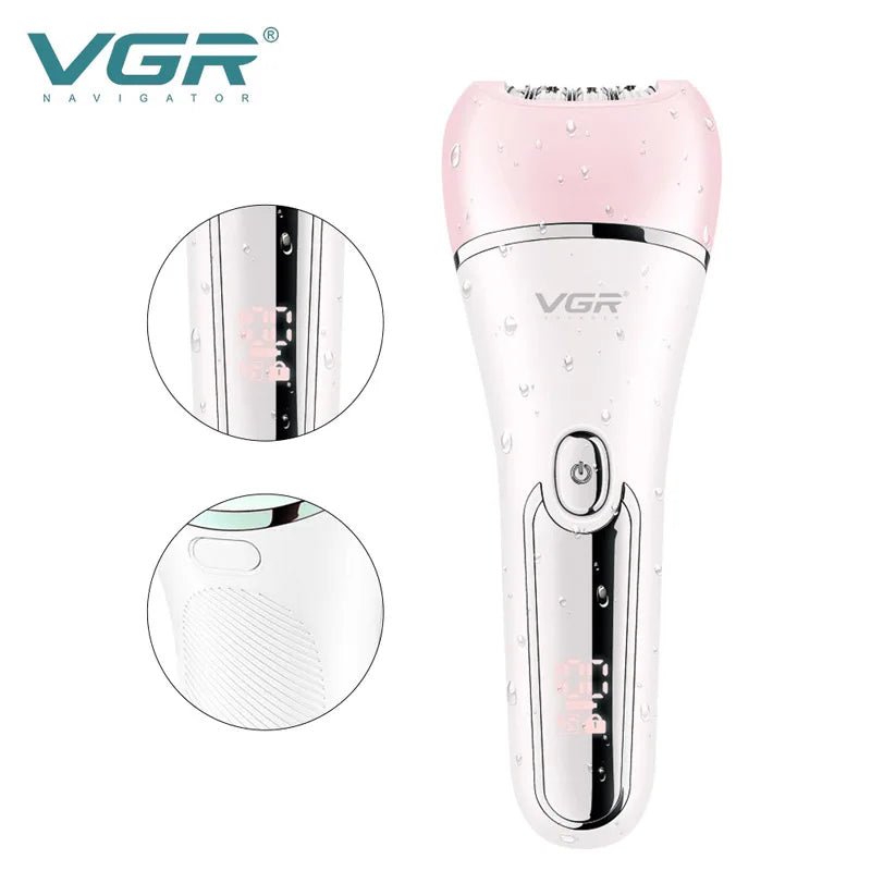 Original VGR  Electric Women Epilator Female Shaver Leg Body Hair Removal Lip Chin Depilatory Lady Bikini Trimmer Facial Hair Re