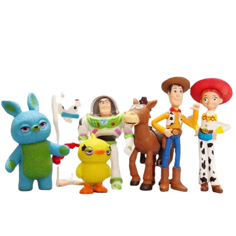 2023 Toy Story 7PCS Action Figure Toys Woody Jessie Buzz Lightyear Forky Pig Bear Figura Model set Doll Figurine Kids Gifts