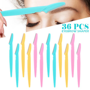 36Pcs Eyebrow Razors Eyebrow Trimmer Women Face Razor Hair Remover Eye Brow Shaver Blades for Cosmetic Beauty Makeup Tools