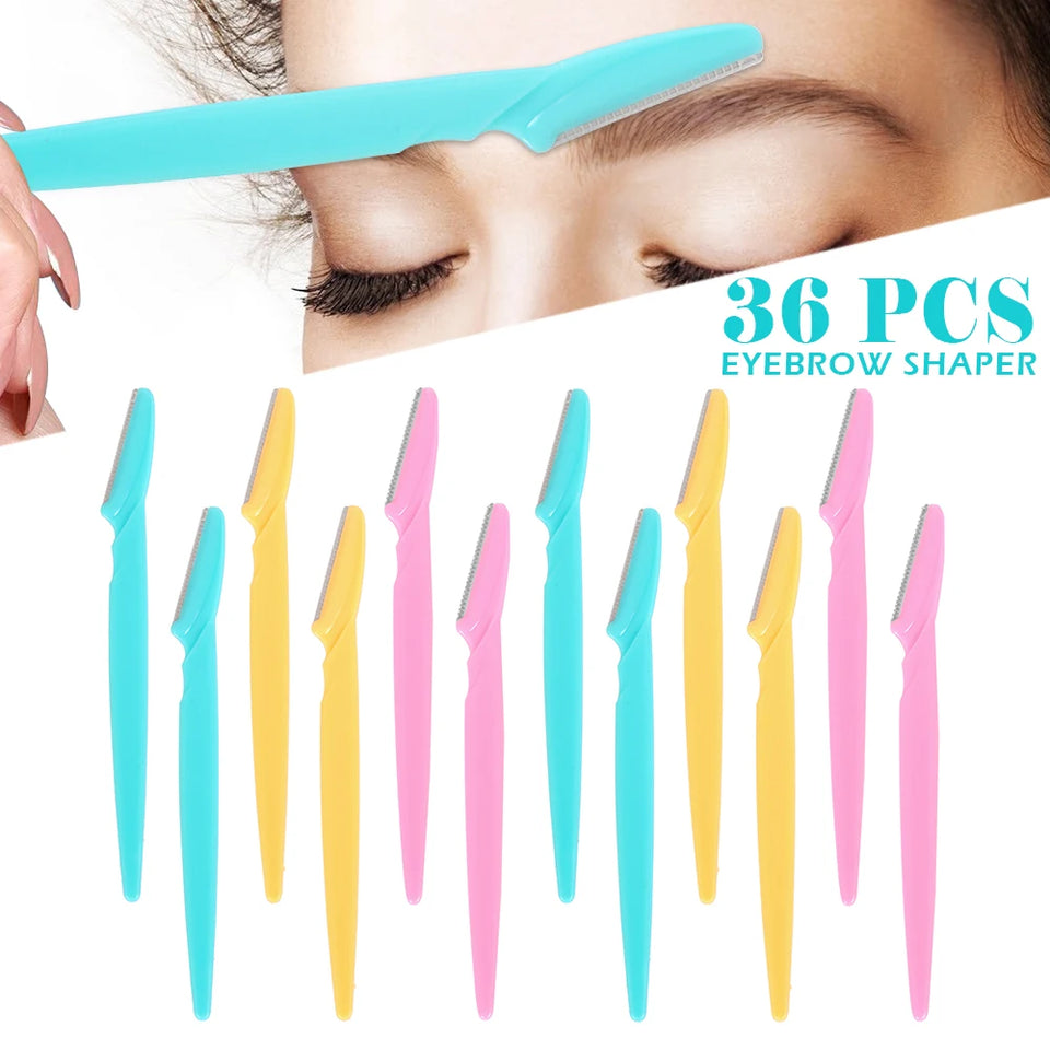 36Pcs Eyebrow Razors Eyebrow Trimmer Women Face Razor Hair Remover Eye Brow Shaver Blades for Cosmetic Beauty Makeup Tools