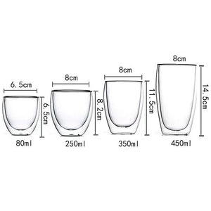 2-18PCS Double Wall High Borosilicate Glass Mug Heat Resistant Tea Milk Juice Coffee Water Cup Bar Drinkware Gift Creativity Set