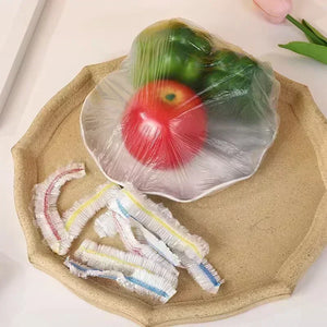 50/100/200pcs Saran Wrap Colorful Disposable Food Cover Food Grade Fresh-keeping Plastic Bag Kitchen Refrigerator Accessories