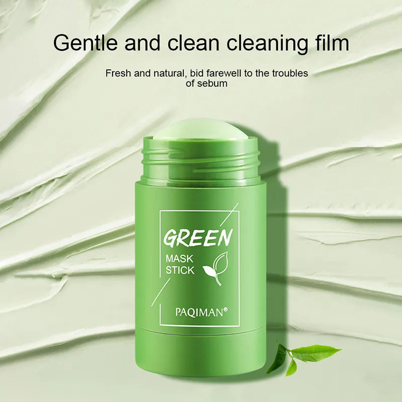 40g Face Clean Mask Green Tea Cleansing Stick Mask Smear Acne Shrink Blackhead Moisturizing Deep Cleansing Mask Film Pores