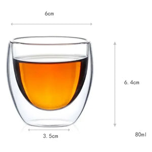 80ML/150ML 2-18PCS Double Wall Glass Kung Fu Tea Cup Transparent Coffee Milk Water Mug High Borosilicate Glass Drinkware Tea Set