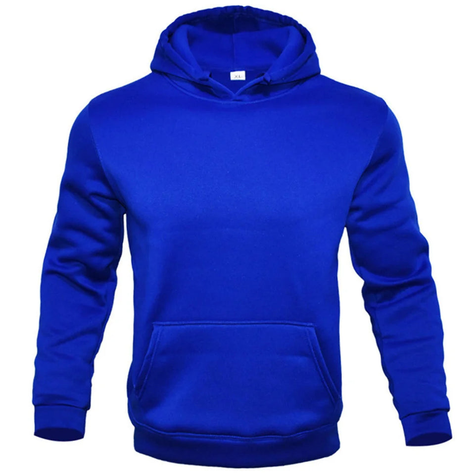 Pure -colored men's hoodie velvet warm men's sportswear fashion street casual men's loose breathable bouquets and hoodie