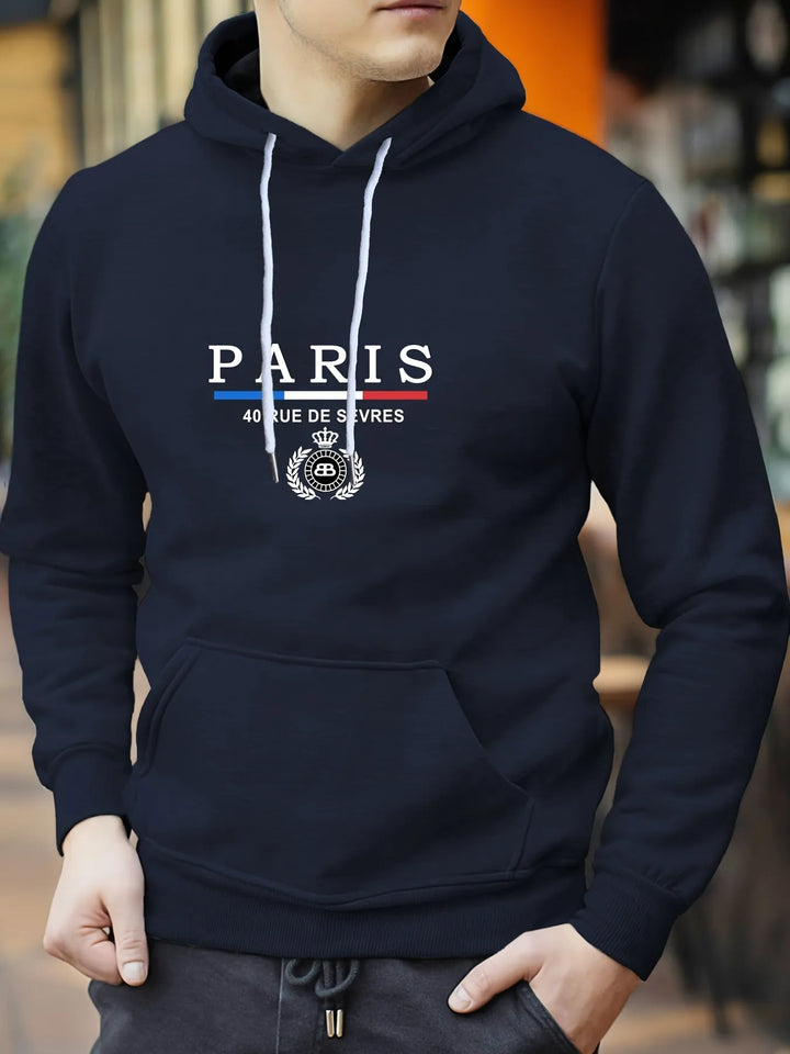 Paris Print Hoodies Tshirt COTTON For Men Casual Autumn Winter