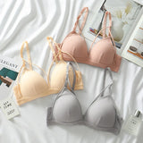 Sexy Women Bra Wire Free Brassiere Push Up Lingerie French Triangle Cup Bra Underwear Thread Top Female Intimates Bralette