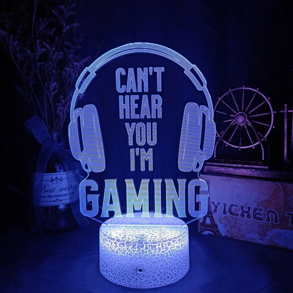 3D led lamp Gaming room light Games NightLight Gaming Table Lamp for Children Headphones Game Zone Lights Home Decor Gift