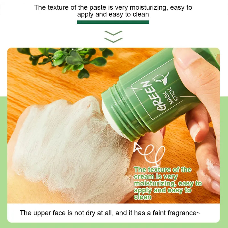 40g Face Clean Mask Green Tea Cleansing Stick Mask Smear Acne Shrink Blackhead Moisturizing Deep Cleansing Mask Film Pores