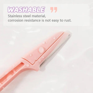 3Pcs Eyebrow Trimmer Foldable Stainless Steel Eyebrow Razor Beauty Tools for Women Body Hair Removal Tools