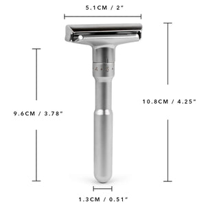 QSHAVE Adjustable Safety Razor Double Edge Classic Mens Shaving Mild to Aggressive 1-6 File Hair Removal Shaver it with 5 Blades