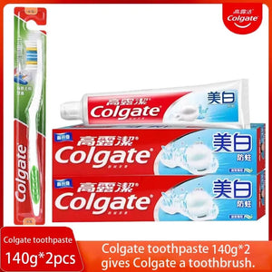 2 PCS Colgate Toothpaste Whitening Teeth Cleaning The Mouth Fresh Breath Prevent Moths Toothpaste Set 140g*2