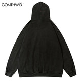 Vintage Mens Hoodie Sweatshirt Y2K Grunge Hip Hop Ripped Embroidery Teeth Patch Hooded Streetwear Harajuku Punk Gothic Pullover