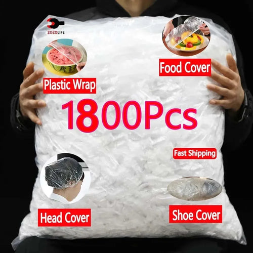 1800pcs Colorful Saran Wrap Disposable Food Cover  Food Grade Fruit Fresh-keeping Plastic Bag Kitchen Accessories