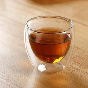 80ML/150ML 2-18PCS Double Wall Glass Kung Fu Tea Cup Transparent Coffee Milk Water Mug High Borosilicate Glass Drinkware Tea Set