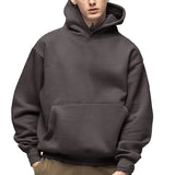 500GSM Heavy Weight Fashion Men's Hoodies New Autumn Winter Casual Thick Cotton Men's Top Solid Color Hoodies Sweatshirt Male