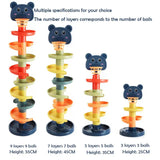 2-7 Layes Track Rolling Ball Pile Tower Early Educational Toy for Babies Rotating Track Educational Stacking Toy for Kids Gift