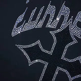 Men Y2K Fashion Hoodie Rhinestones letter graphics Print Zip Hoodie clothes Hoodies Goth Long Sleeve Sweatshirt Oversized Top