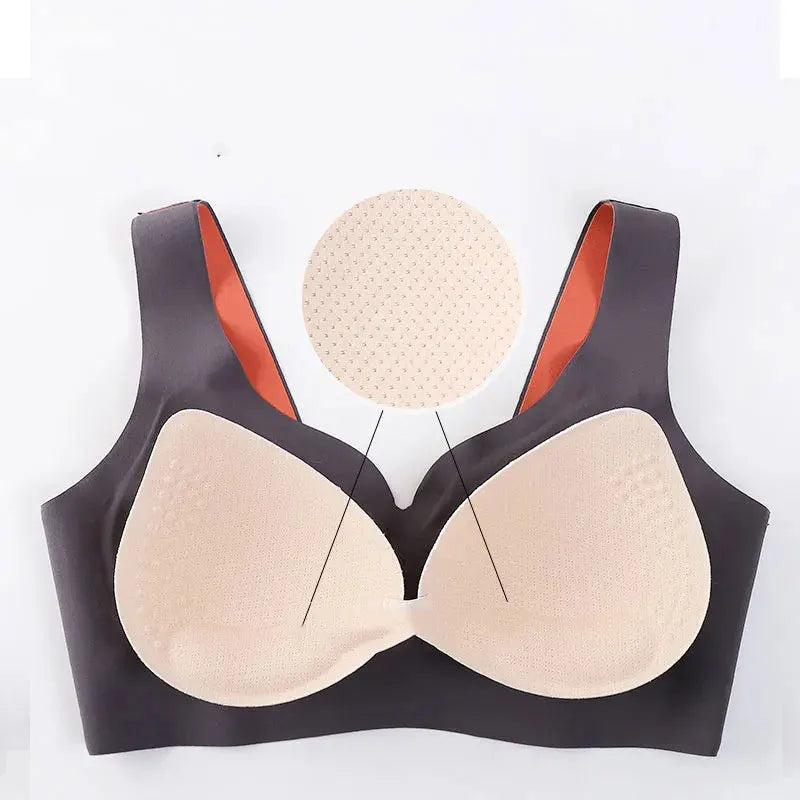 Women Sexy Ice Silk Women Bra Push Up Wire Free Female Full Coverage Breathable Brassiere Seamless Wireless Padded Bralette Underwear