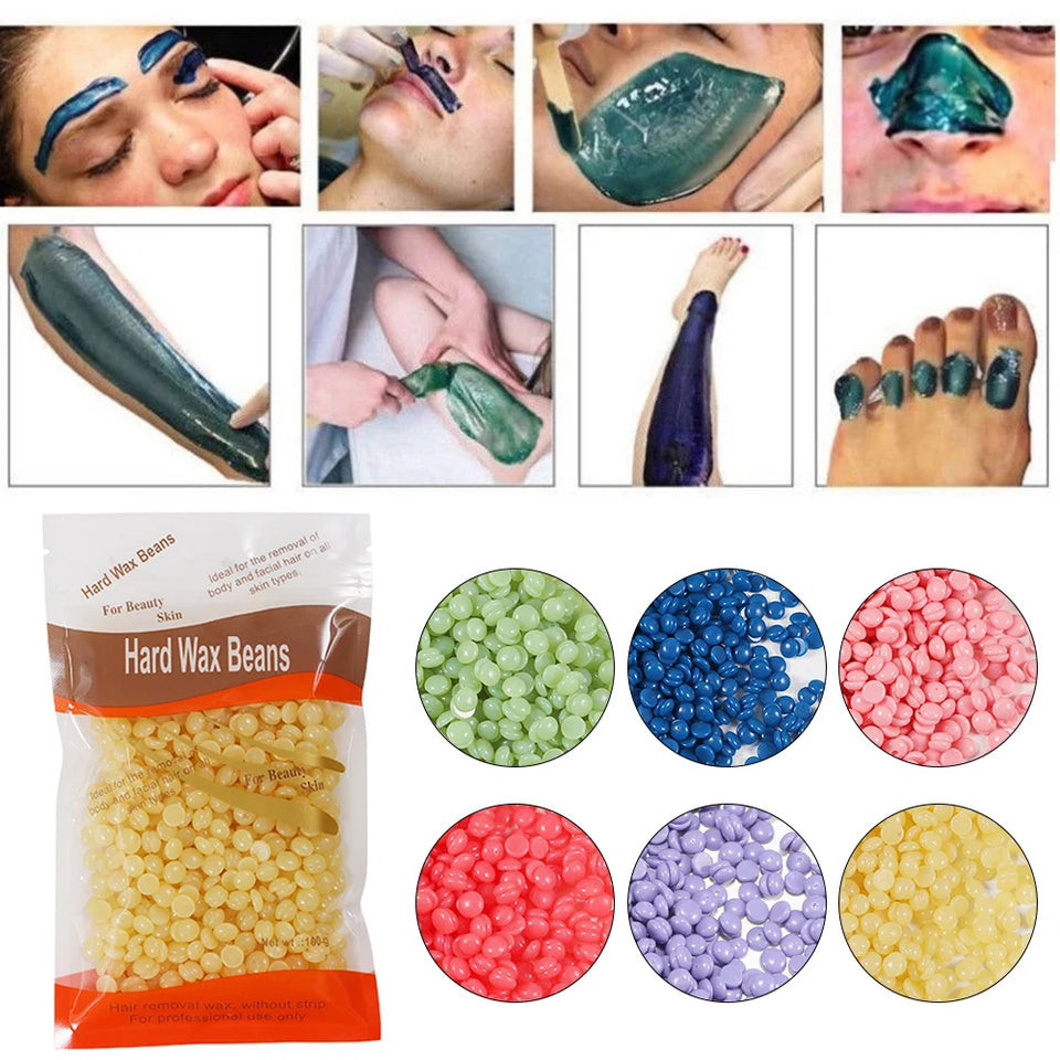 100g Wax Beans Painless Depilatory Hot Film Hard Wax Depilatory Hard Hair Removal Bean Waxing Bikini Face Legs Body Hair Removal