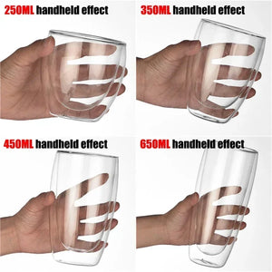 2-18PCS Double Wall High Borosilicate Glass Mug Heat Resistant Tea Milk Juice Coffee Water Cup Bar Drinkware Gift Creativity Set