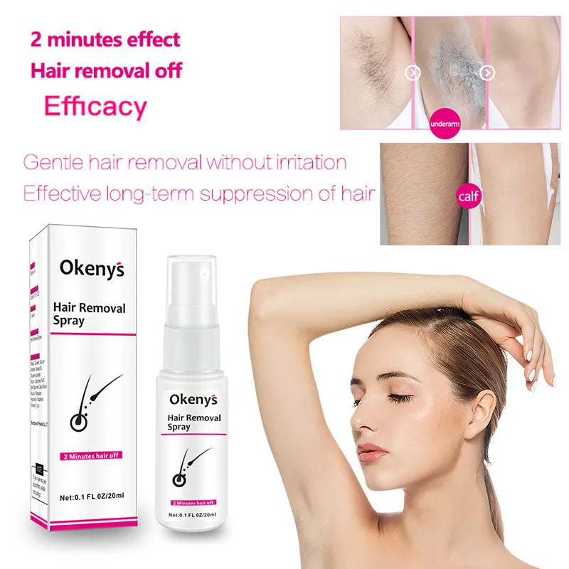 Fast Hair Removal Spray Hair Growth Inhibitor Painless Legs Arm Armpit Permanent Depilatory Smooth Nourish Body Care for Ladies