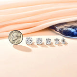 ATTAGEMS 2 Carat 8.0mm D Color Moissanite Stud Earrings For Women Top Quality 100% 925 Sterling Silver Sparkling Wedding Jewelry