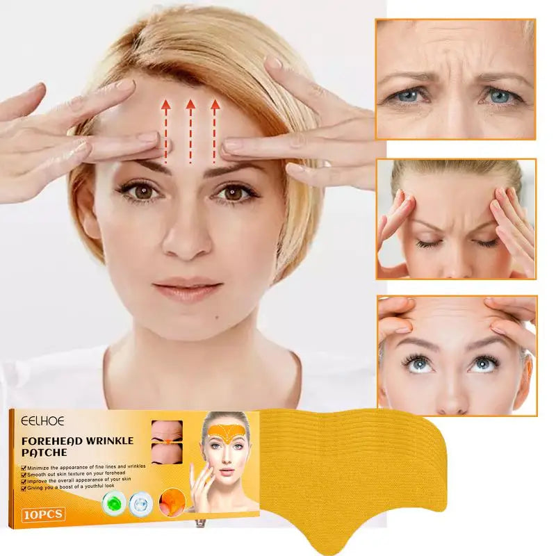 10pcs Anti-wrinkle Forehead Line Removal Gel Patch Firming Mask Frown Lines Face Skin Care Stickers Anti-aging Collagen Natural