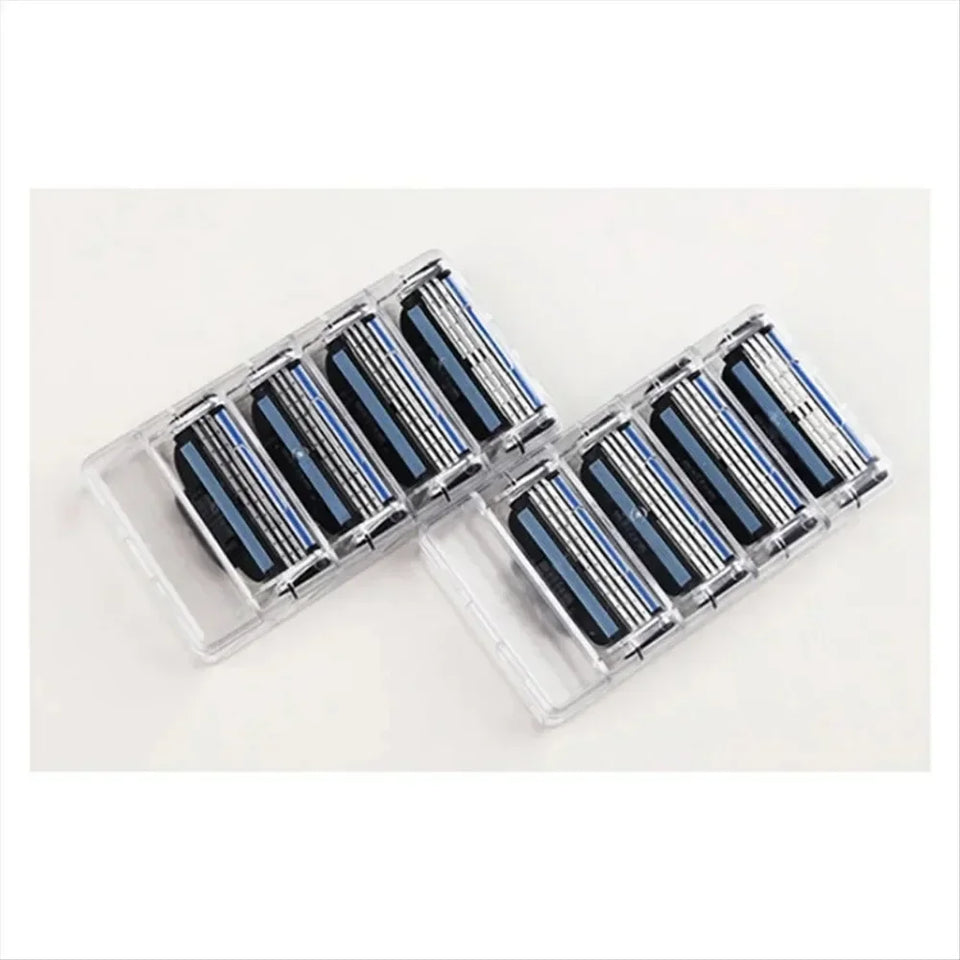 12pcs Blades Manual Men Safety Razor Blade Stainless Steel Shaving Cartridges Mach 3 Shaver Replacement Head for Gillette Mach 3