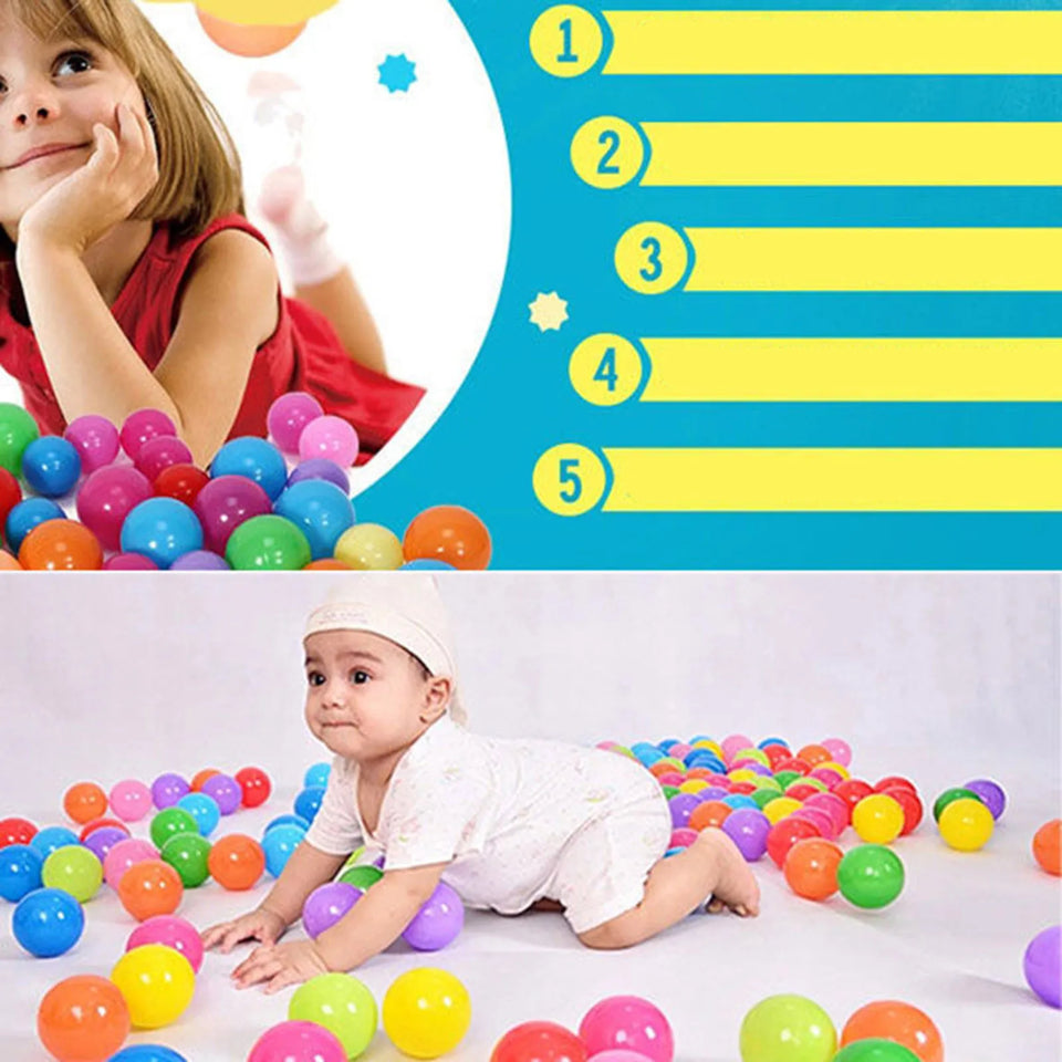 100Pcs 55MM Baby Plastic Balls Water Pool Ocean Ball Games for Children Swim Pit Play House Outdoors Sport Ball Tents Baby Toys