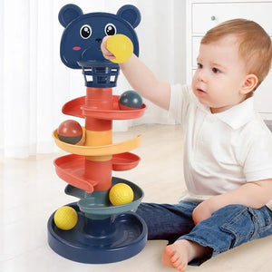 2-7 Layes Track Rolling Ball Pile Tower Early Educational Toy for Babies Rotating Track Educational Stacking Toy for Kids Gift