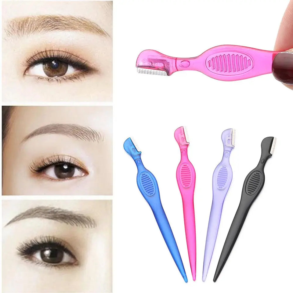 1pc Eyebrow Trimmer Safety Razor with Shell Portable Facial Hair Remover Eye Brow Shaping for Women Beauty Makeup Tools